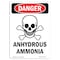 Signmission OSHA Danger Sign, 10" Height, Rigid Plastic, Anhydrous Ammonia, Portrait, V-1028 OS-DS-P-710-V-1028 - alternate 1